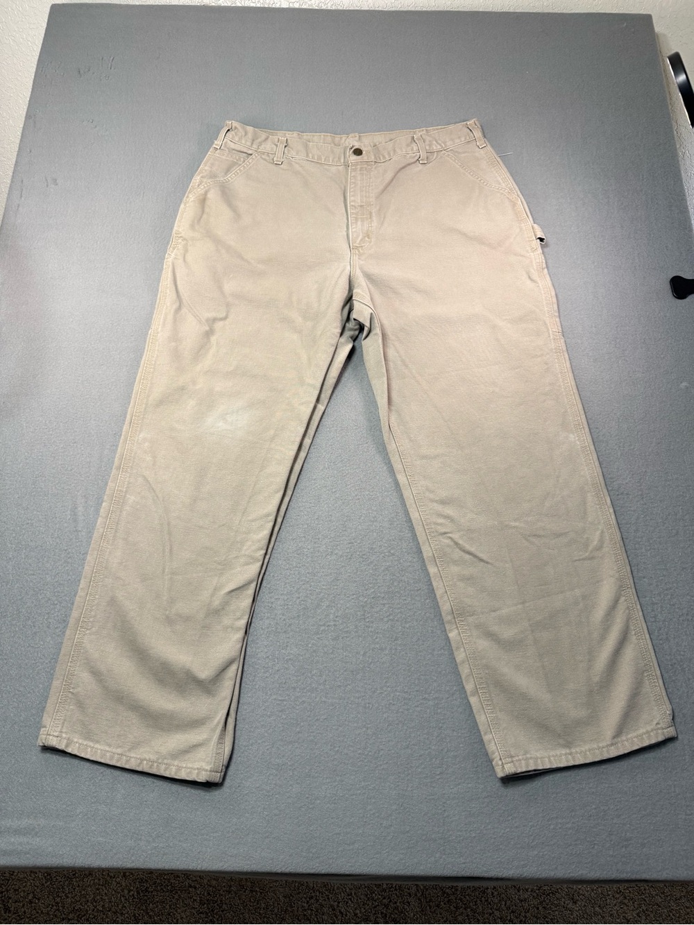 Carhartt B11 DES Men’s Cotton Canvas Work Pants Beige 40x32 Construction